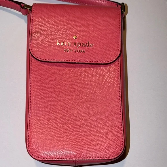 Kate Spade New York Saffiano Pink Leather Crossbody Bag EUC used 2x - Picture 1 of 7